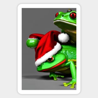 Kawaii Frog Christmas Sticker